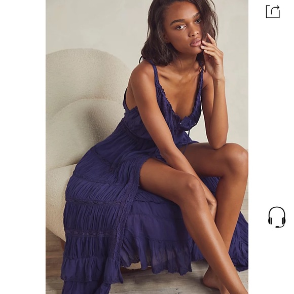 Free People Dresses & Skirts - Free People Dolly Bodysuit lace crochet maxi Dress in INK